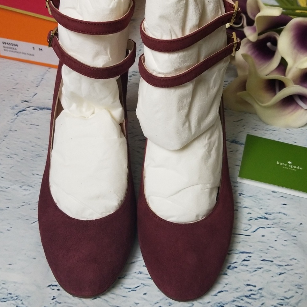 Womens Kate Spade Block Heel Suede Pump - Picture 4 of 8